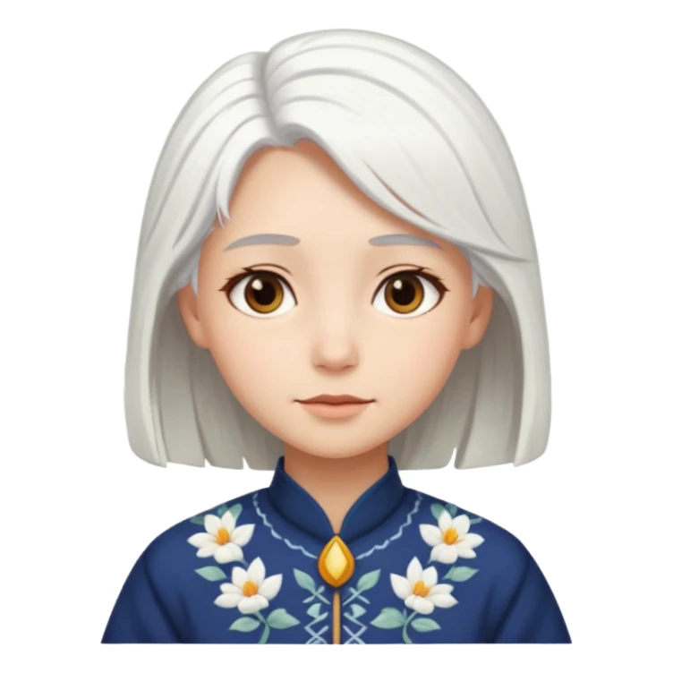White hair monk girl sticker