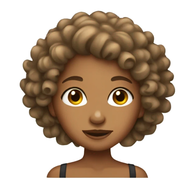 Tan girl with curly hair sticker
