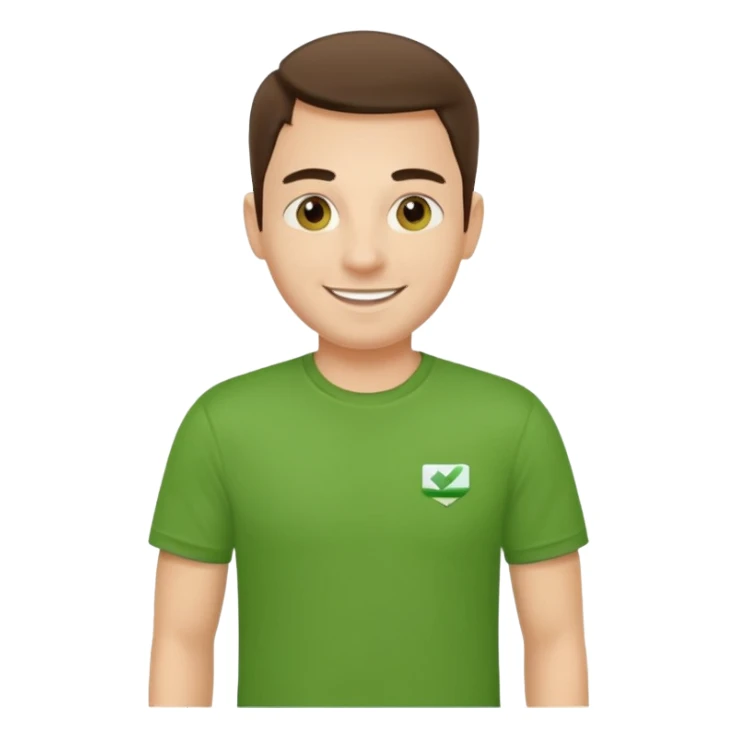 manager of delivery company in green t-shirt sticker