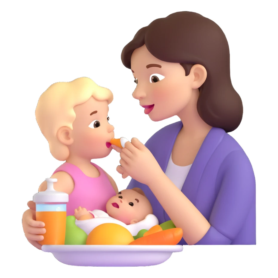 mom feeding baby sticker