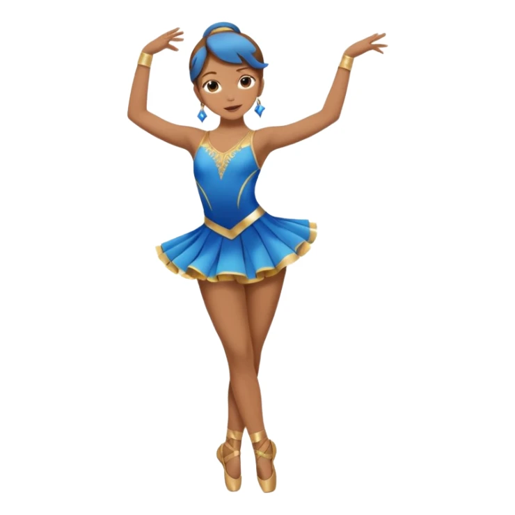 blue jazz style dance costume on light brown hair full body sticker
