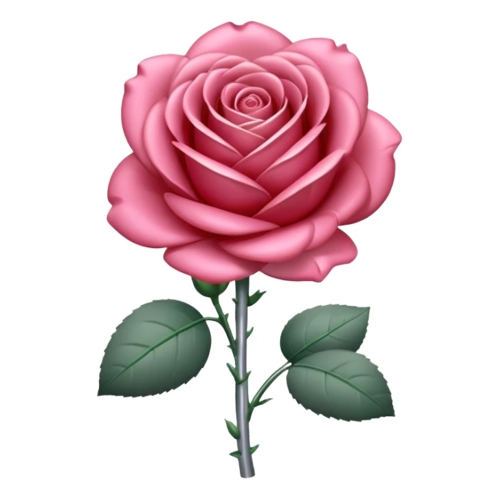 gray metal chrome rose, without green leaves, just flower sticker
