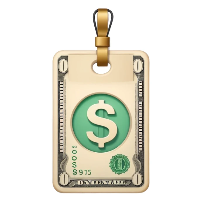 price tag with money symbol sticker