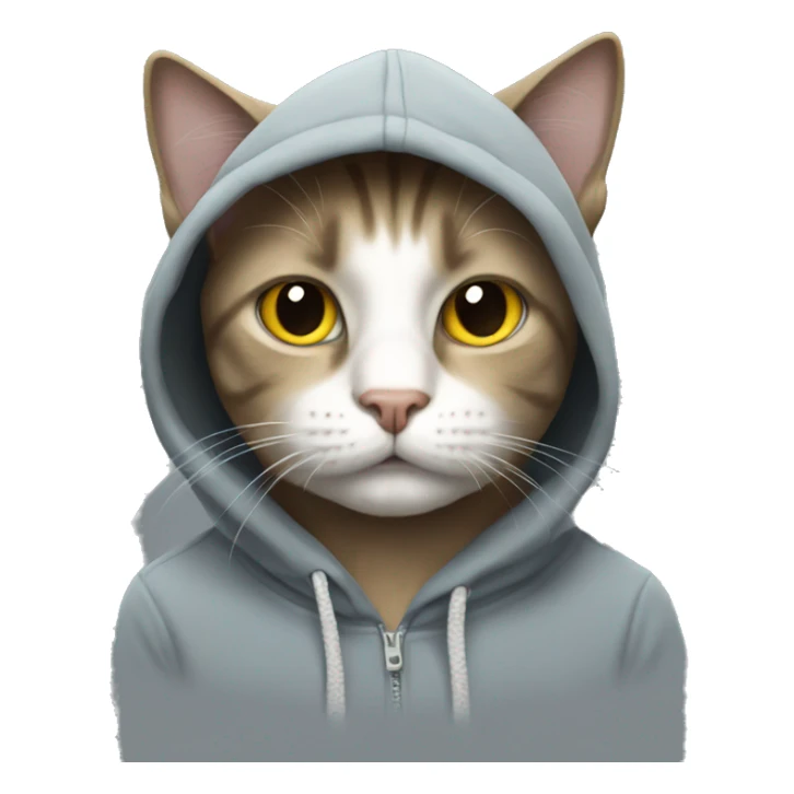Cat wearing in hoodie  sticker