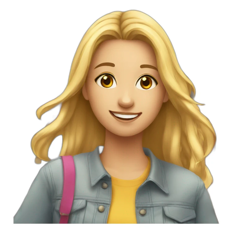 A girl having fun with friends in university  sticker