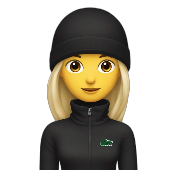 Lacoste black balaclava girl sticker