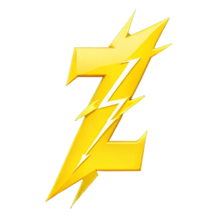 A lighting bolt with the letter z sticker