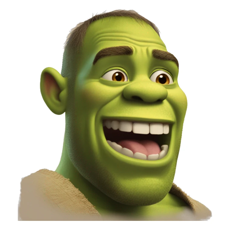 Giga Chad shrek gesturing that he is mewing sticker