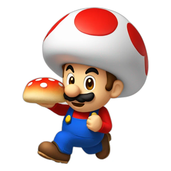 mario eating mushroom sticker