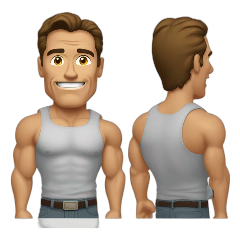 arnold schwarzenegger cartoon wearing henley sticker