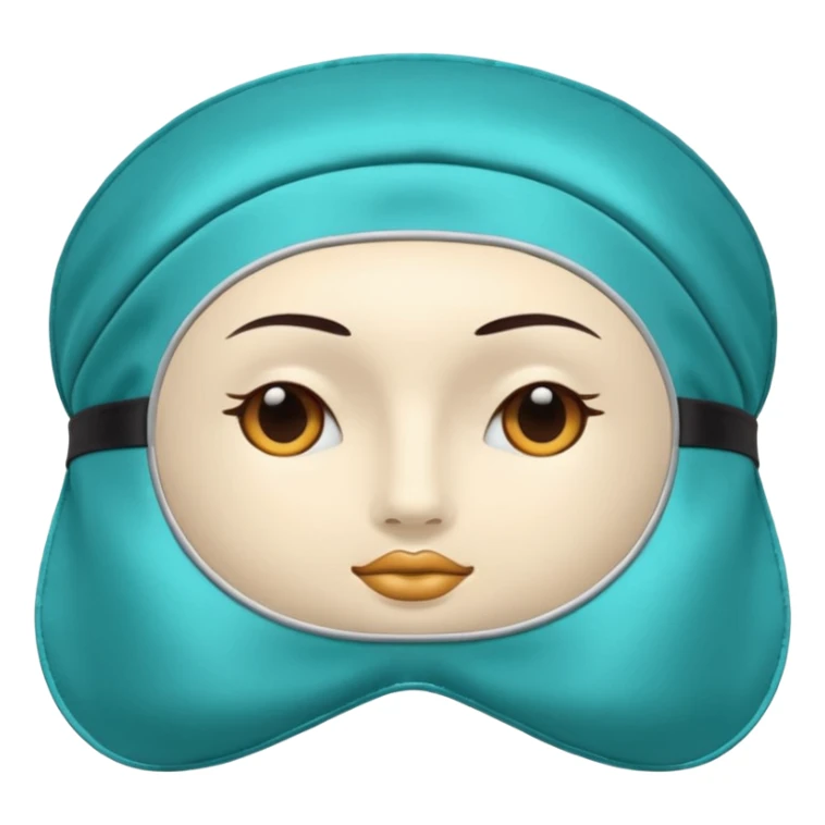 Silk Sleeping mask of  turquoise color sticker