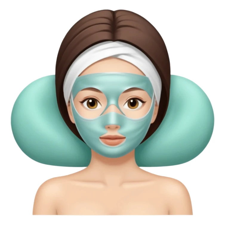 white Lady with face mask spa beauty full face relaxing sticker