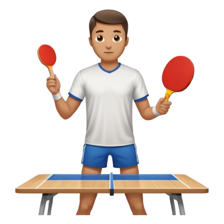 Guy playing ping pong on a 4x8 wooden table sticker