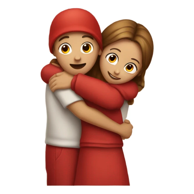 red guy and girl hugging each other back view sticker