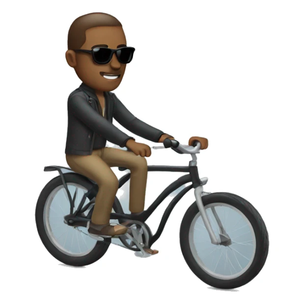 Man with sunglasses on bike sticker