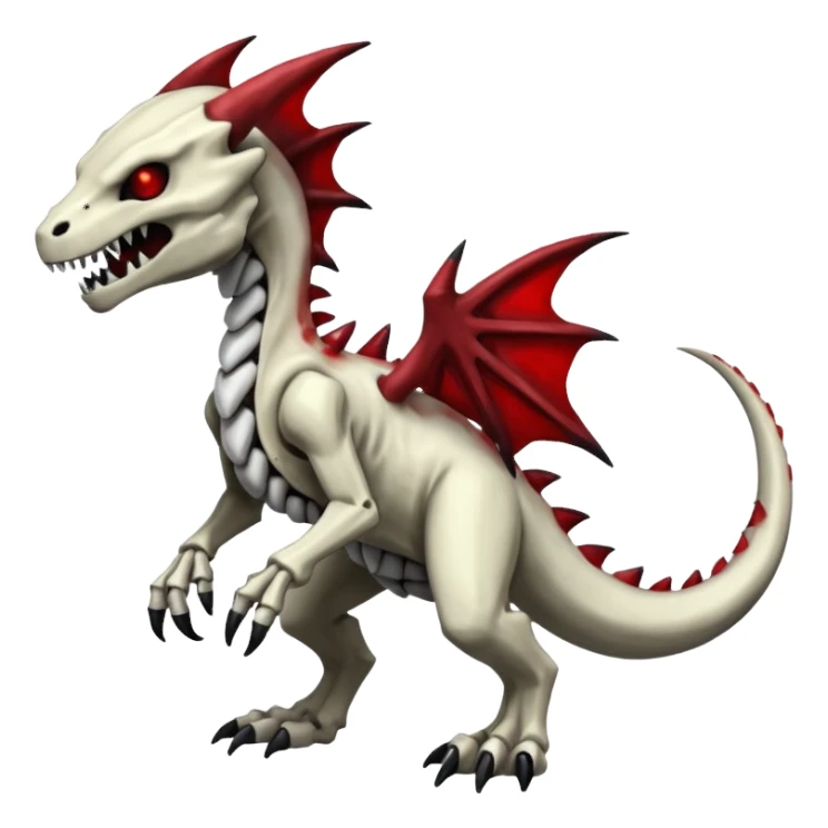 Shiny White Evil Glowing Eldritch Skeletal Creepy Edgy Badass Cool Marowak-Salandit-Duskull-Darkdramon-fusion with bloody red markings sticker