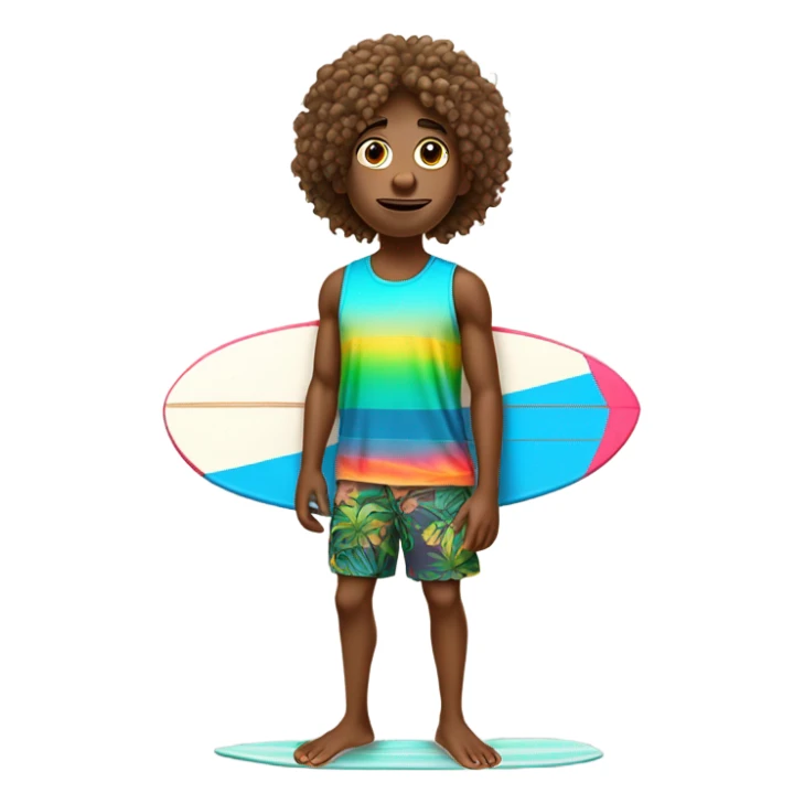 Cute surfer dude with big nose sticker