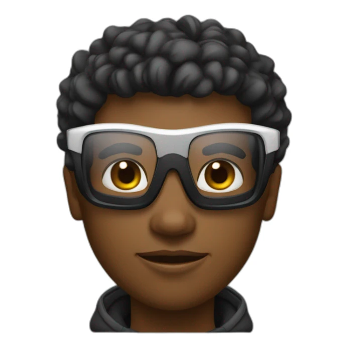 Un garçon noir à das lunettes de ski sticker