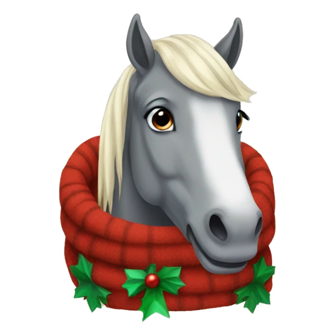 horse with a cozy Christmas rug sticker