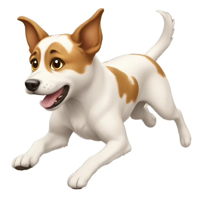 dog full body flying sticker