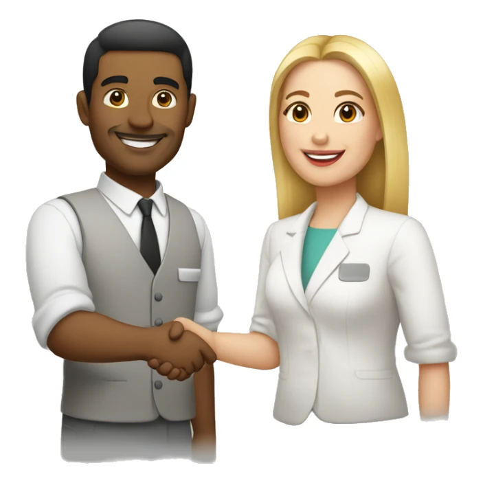 light-skinned restaurateur and blogger shake hands sticker