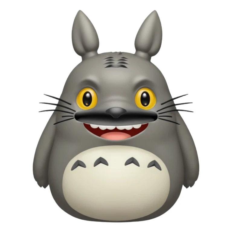 Totoro tierno que se parezca al real sonriendo tierno con uñas  sticker