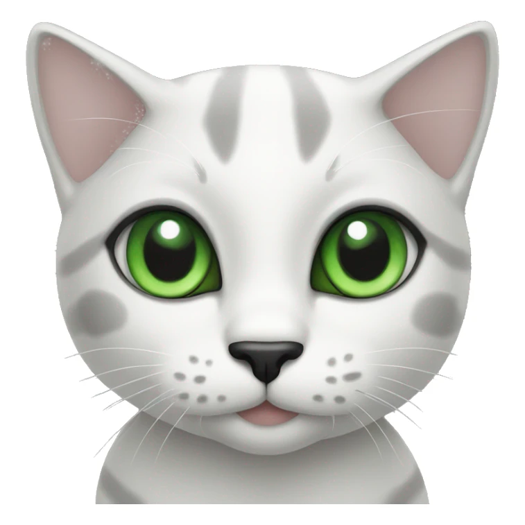 cat make up whit black and withe skin and green eyes sticker