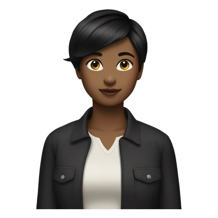 a girl with blackshort hair  sticker