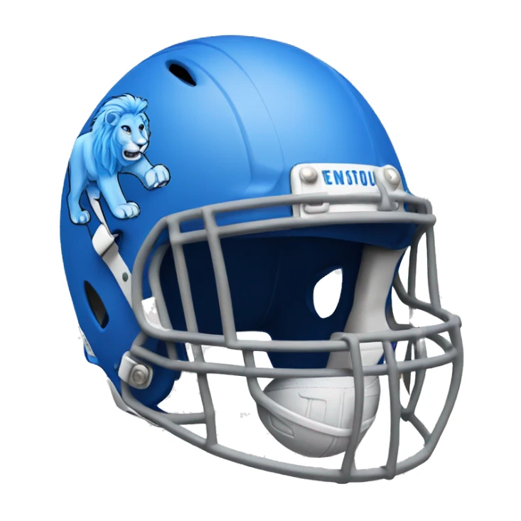 Blue lion wearing a football helmet sticker