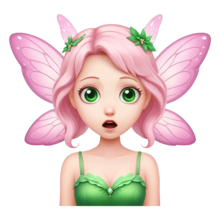 pink fairy in green dress shock sticker