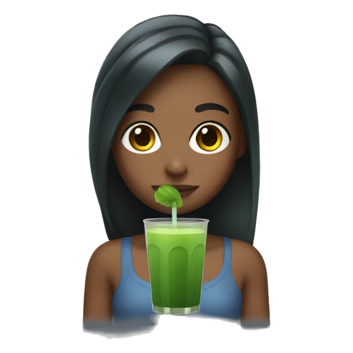 Girl with a green juice  sticker