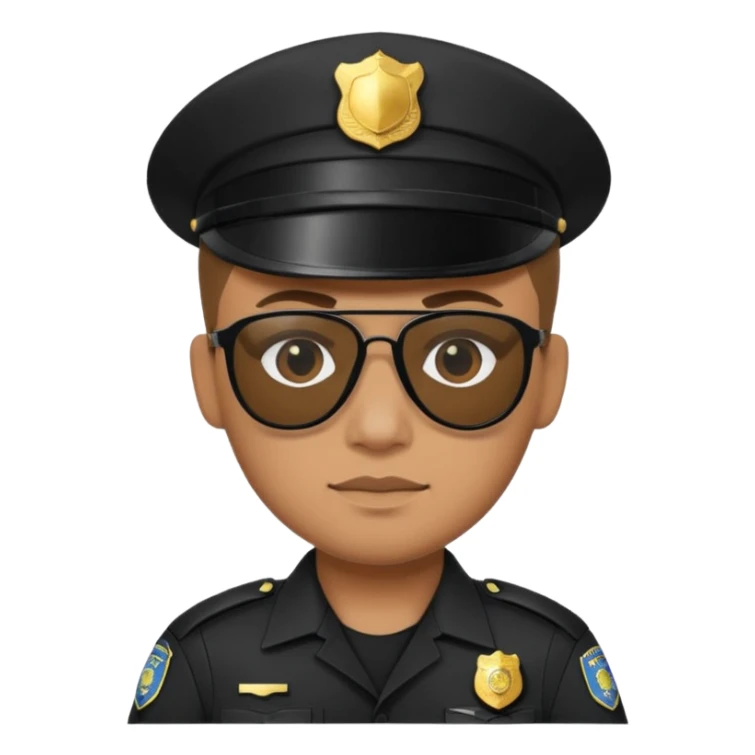 police wear black uniform and black sunglasses sticker