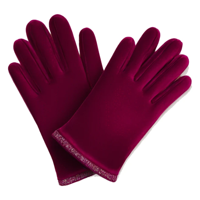 elegant burgundy velvet gloves sticker