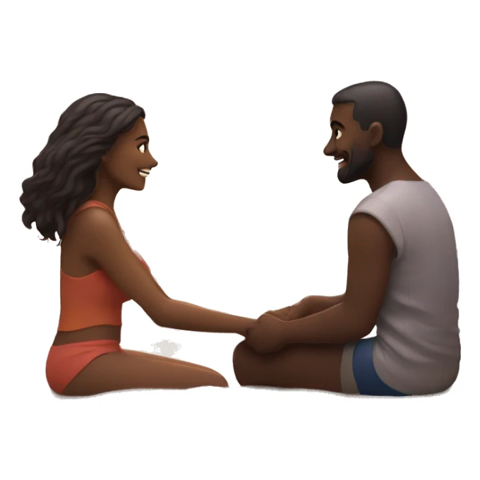 Beach sunset with man and woman sticker