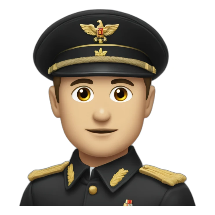 Vladimir Zelenskiy in black german military ww2 uniform sticker