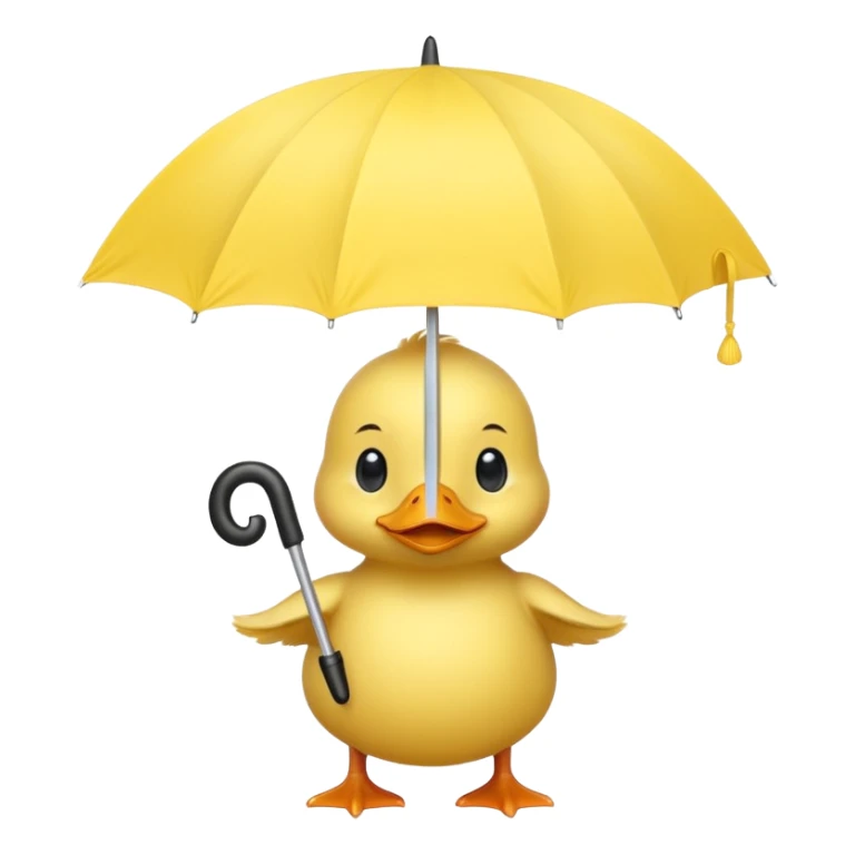 baby Duck holding white umbrella sticker