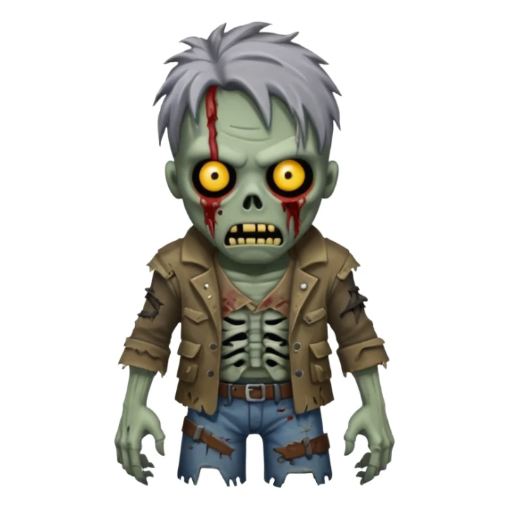 armoured zombie with hair sticker