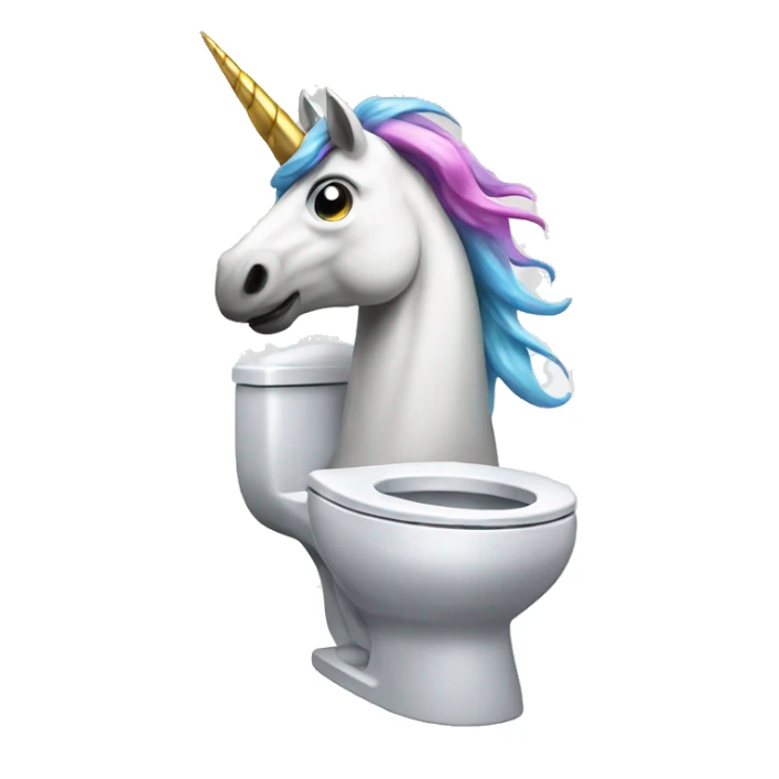Unicorn on the toilet  sticker