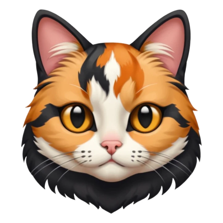 gato con mechon negro tapando un ojo sticker