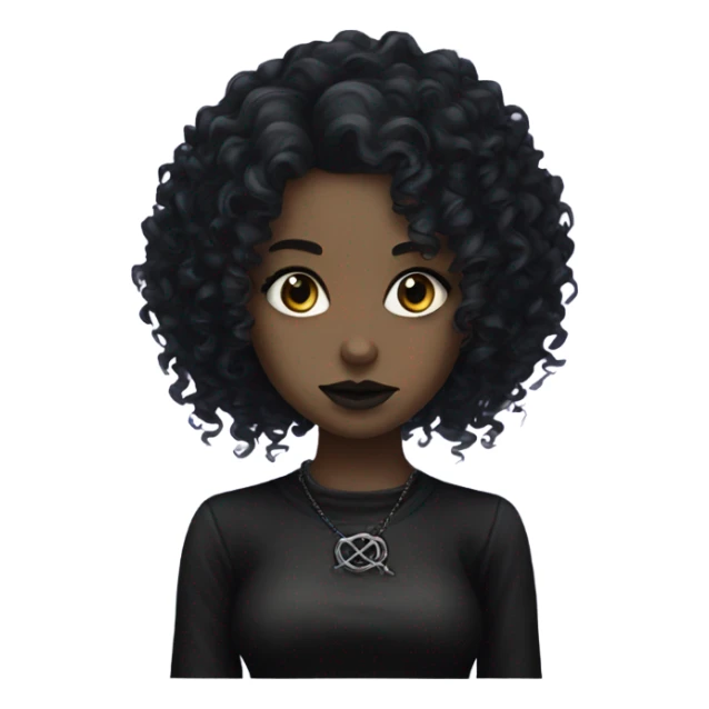 Goth girl curly hair sticker