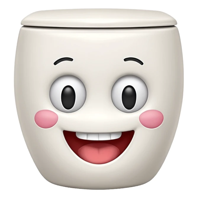 skibidi toilet with a silly face sticker