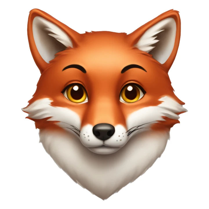 deep red fox face, sparling heart eyes, female sticker