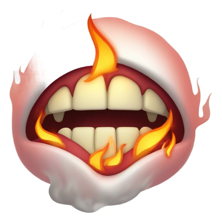 Mouth on fire sticker