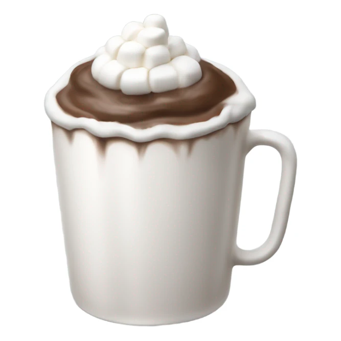 A cup of hot chocolate with marshmallows and whip cream on top sticker