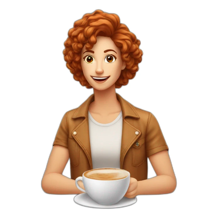 Ruiva de cabelo curto nadando no café sticker