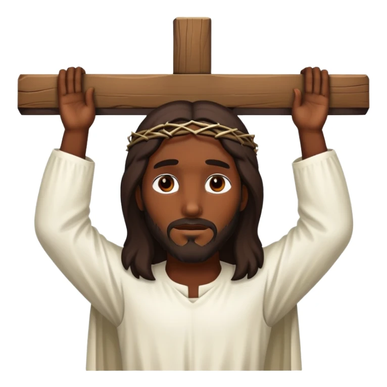 Dark skin christ Jesus hung on the cross sticker