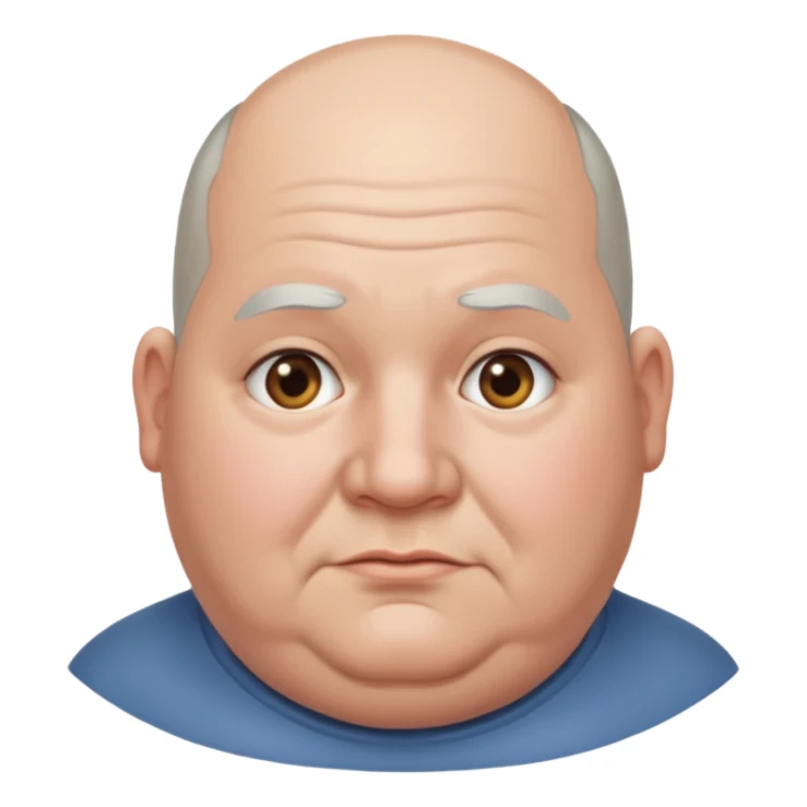 obése avec des cheveux gris calvitie bien gros sticker