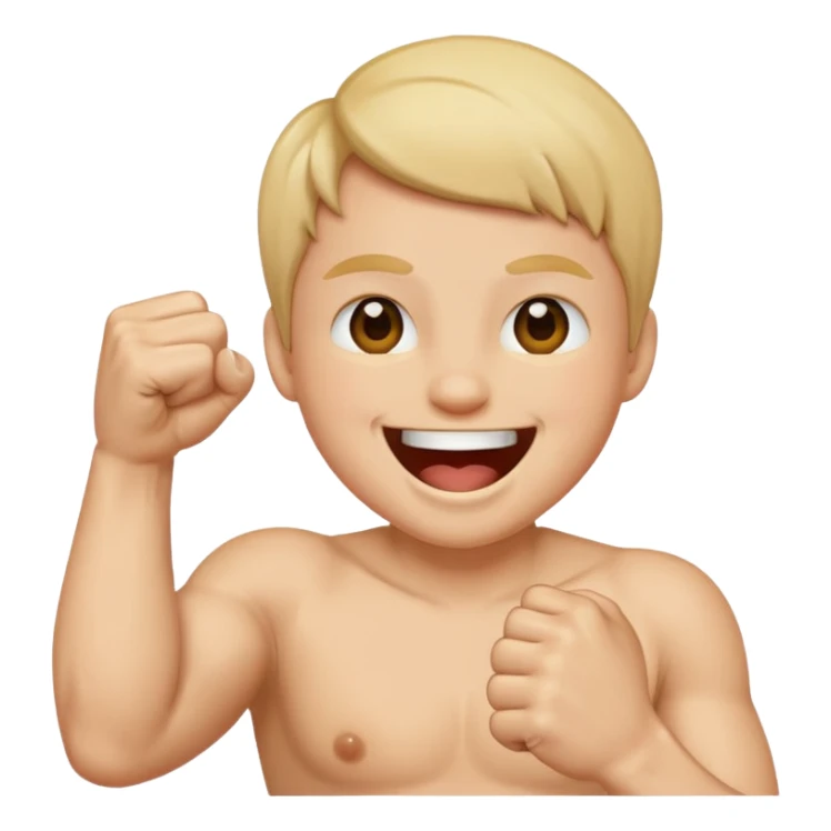 Laughing balling up your fist sticker