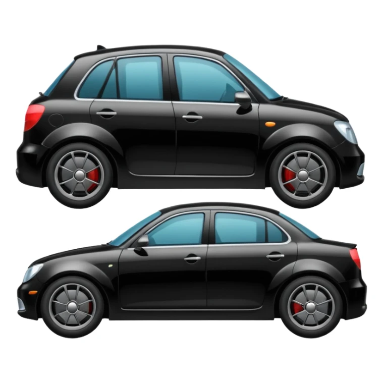 com puxadores das portas pretos e rodas com jantes cinzentas  sticker