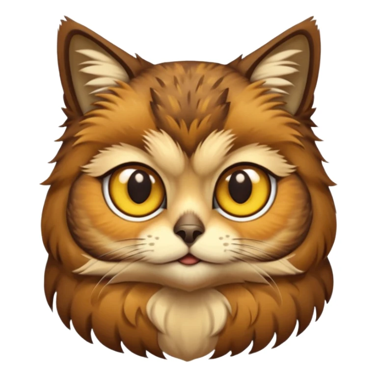 Buho gato defradado de amarillo y marron sticker